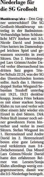 Flensburger Tageblatt vom 26.10.2006