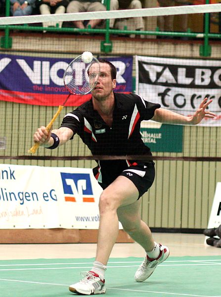 Ingo Kjndervater beim Badminton-Länderspiel Deutschland - England in Wuppertal, Foto: Frank Kossiski