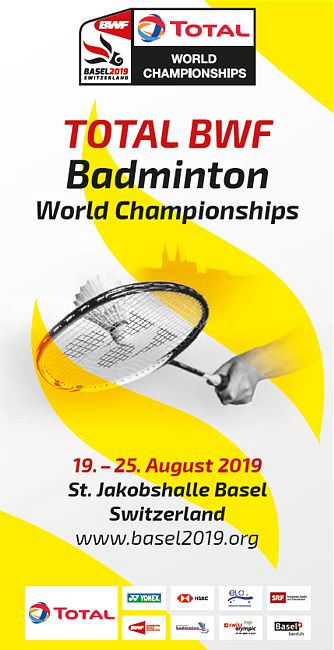 Badminton-Weltmeisterschaften vom 19.08.2019 bis 25.08.2019 in Basel, St. Jakobshalle, © Badmintonfotos von Frank Kossiski